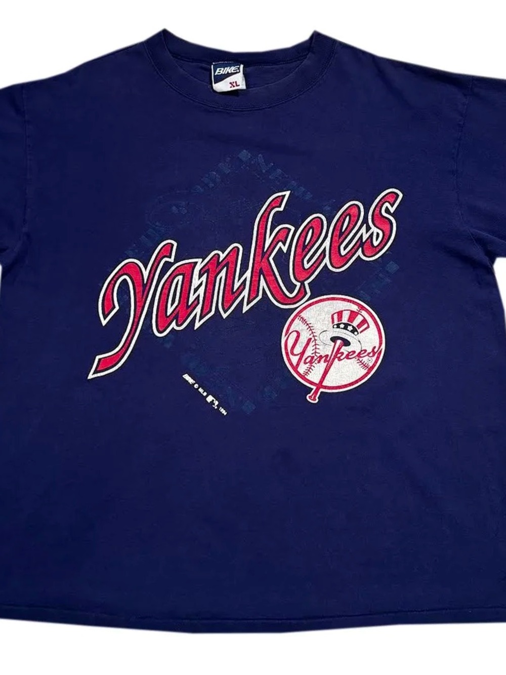 Vintage BIKE New York Yankees Navy T Shirt (Size XL)